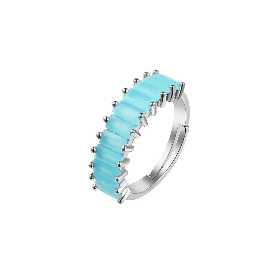 Серебряное кольцо BIJOU голубая дорожка (фото 1)