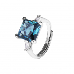 Безразмерное кольцо BIJOU c голубым цирконом  (фото 1)