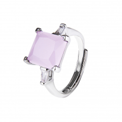 Серебряное кольцо BIJOU c розовым цирконом  (фото 1)