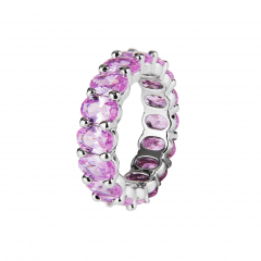Безразмерное кольцо BIJOU розовые цирконы (фото 1)